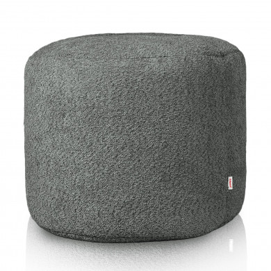Pouf boucle cylindre gris