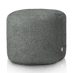 Pouf Rond Cylindre - Laine Bouclée