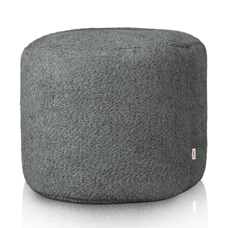 Pouf Rond Cylindre - Laine Bouclée