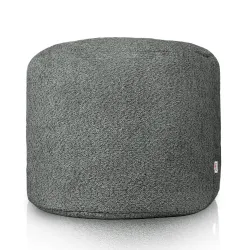 Pouf Rond Cylindre - Laine Bouclée – vue 2