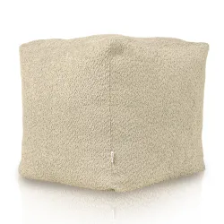 Pouf beige doux en tissu boucle pour des espaces confortables