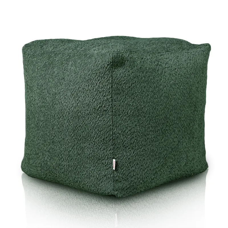 Pouf Cube Carré - Laine Bouclée