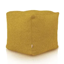 Pouf Cube Carré - Laine Bouclée