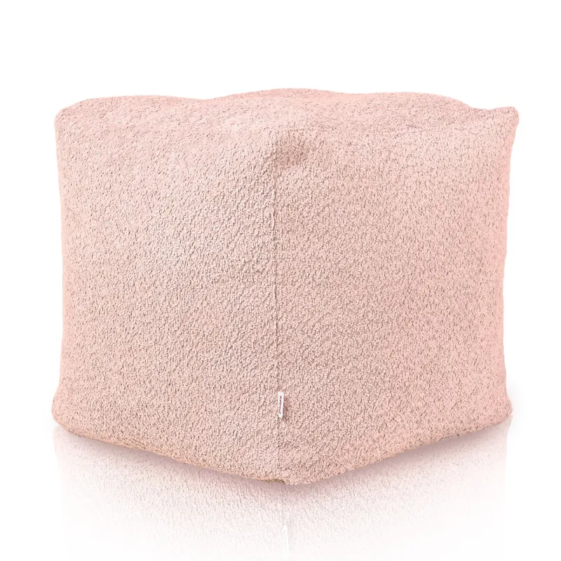Pouf Cube Carré - Laine Bouclée