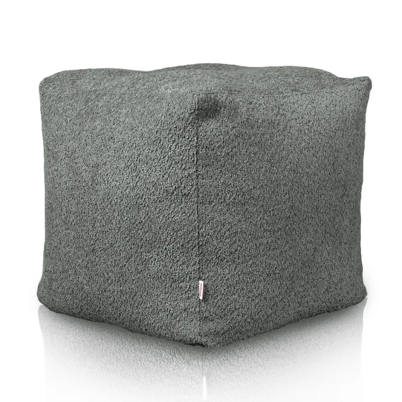 Pouf Cube Carré - Laine Bouclée