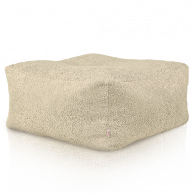 beige clair Pouf Table Florence boucle