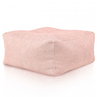 Rose poudré pouf table florence boucle