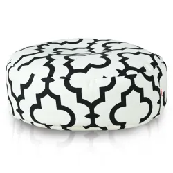 Pouf Repose-pieds Rond - Tissu Imprimé Premium