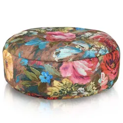 Pouf Repose-pieds Rond - Tissu Imprimé Premium