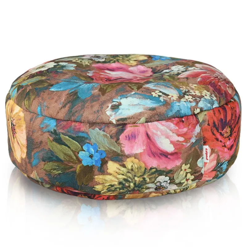 Pouf Repose-pieds Rond - Tissu Imprimé Premium – vue 7