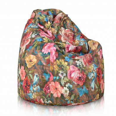 Fleurs colorées pouf poire