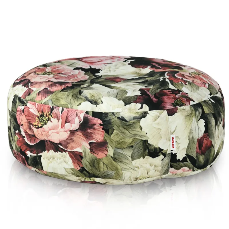 Pouf Repose-pieds Rond - Tissu Imprimé Premium – vue 6