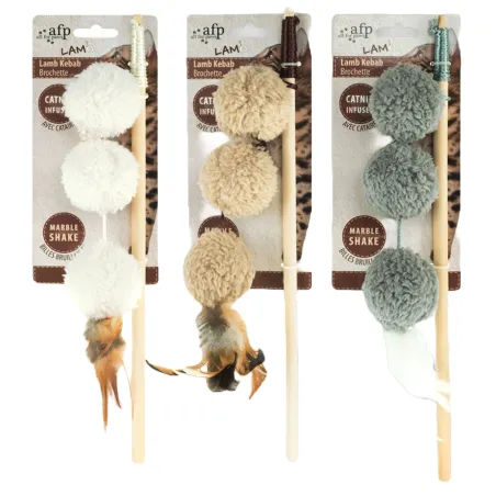 LAMB KEBAB jouet pour chat à tige avec herbe à chat, accessoires pour animaux de compagnie