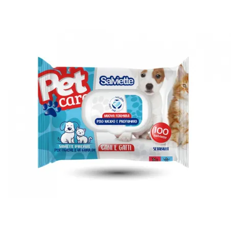 Lingettes pour animaux 100 pièces avec pop-up, accessoire pratique pour le soin des animaux de compagnie