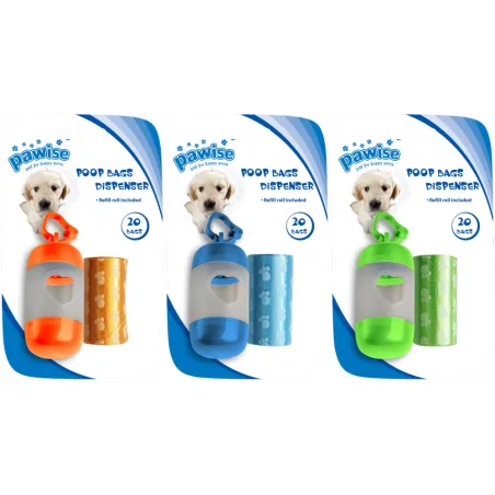 Distributeur de sacs à déjections 2 x 20 sacs, accessoire pratique pour les propriétaires de chiens