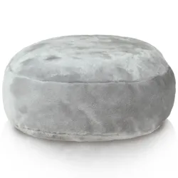 Pouf Repose-pieds Rond - Fausse Fourrure Yeti