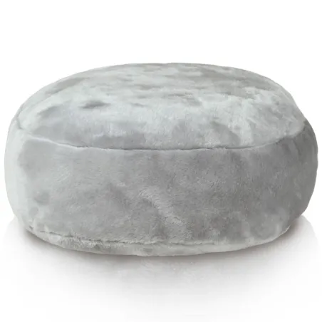 Pouf Repose-pieds Rond - Fausse Fourrure Yeti