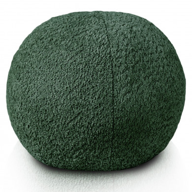 Vert foncé bouclé oreiller décoratif boule