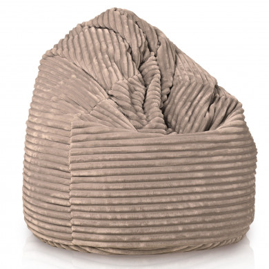 Beige pouf poire stripe