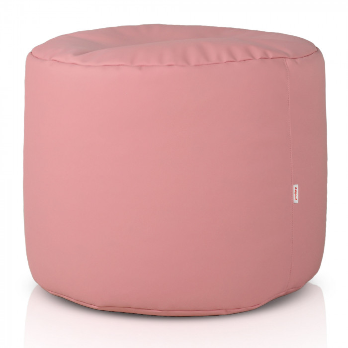 Rose clair Pouf Cylindre simili-cuir