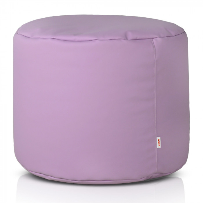 Violet clair Pouf Cylindre simili-cuir