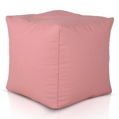 Rose clair Pouf Cube simili-cuir