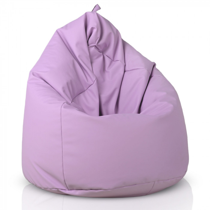 Violet clair Pouf Poire XL simili-cuir