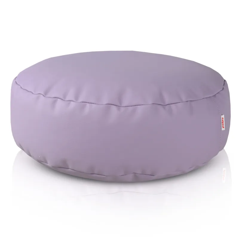 Pouf Repose-pieds Rond - Simili-cuir