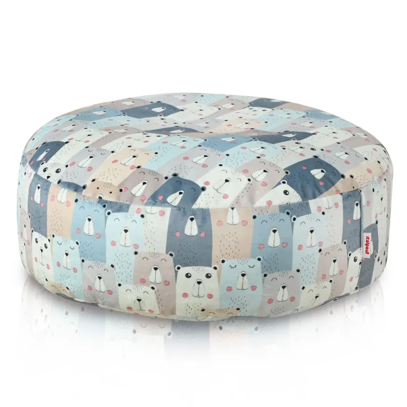 Pouf Repose-pieds Rond - Tissu Imprimé Premium – vue 4