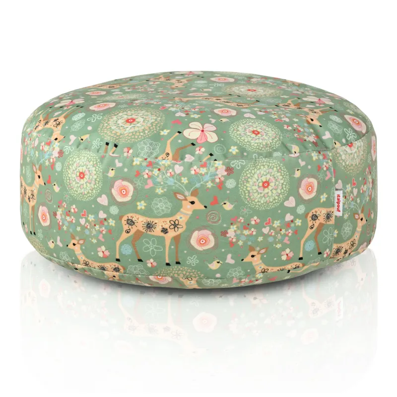 Pouf Repose-pieds Rond - Tissu Imprimé Premium – vue 3