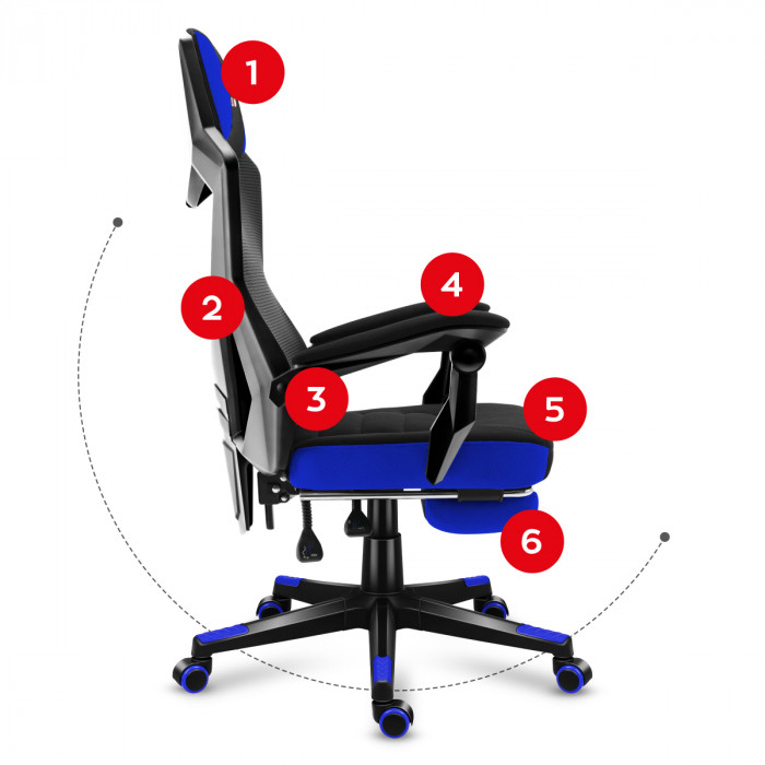 Côté droit du siège Combat 3.0 Blue