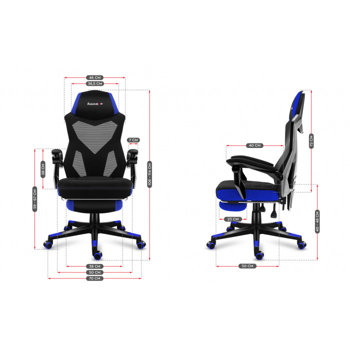 Dimensions du siège Huzaro Combat 3.0 Blue