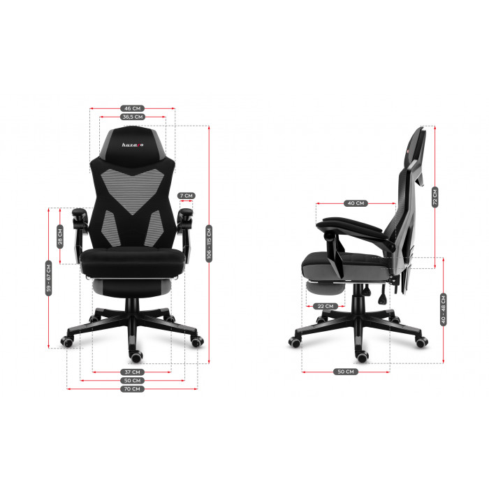 Dimensions du siège Huzaro Combat 3.0 Grey