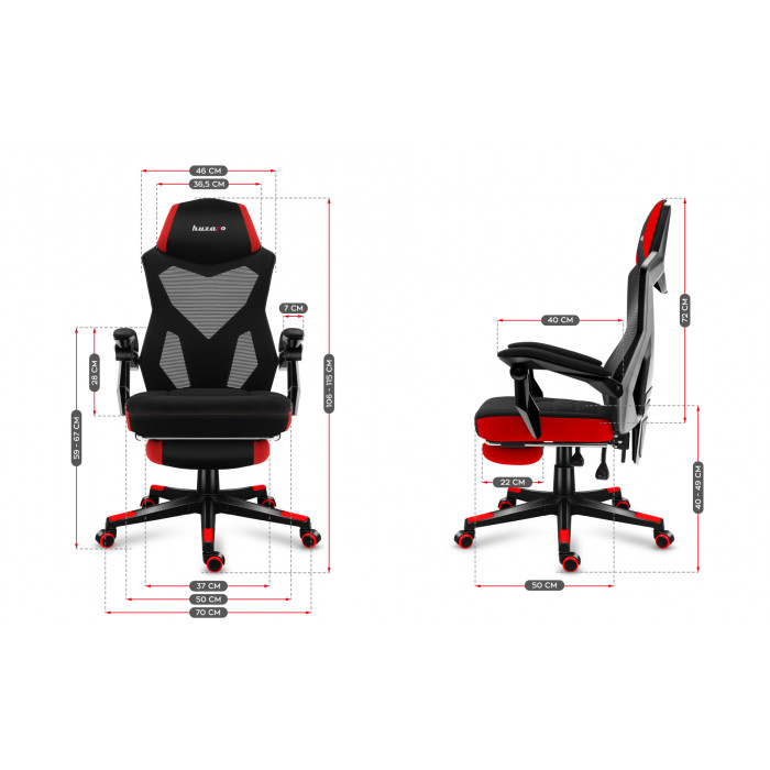 Dimensions du fauteuil Combat 3.0 Red