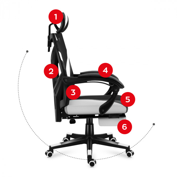 Caractéristiques du fauteuil Combat 5.0 White