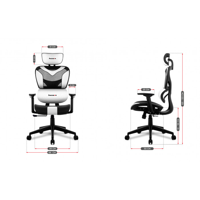 Dimensions du fauteuil de jeu Huzaro Combat 8.0 White