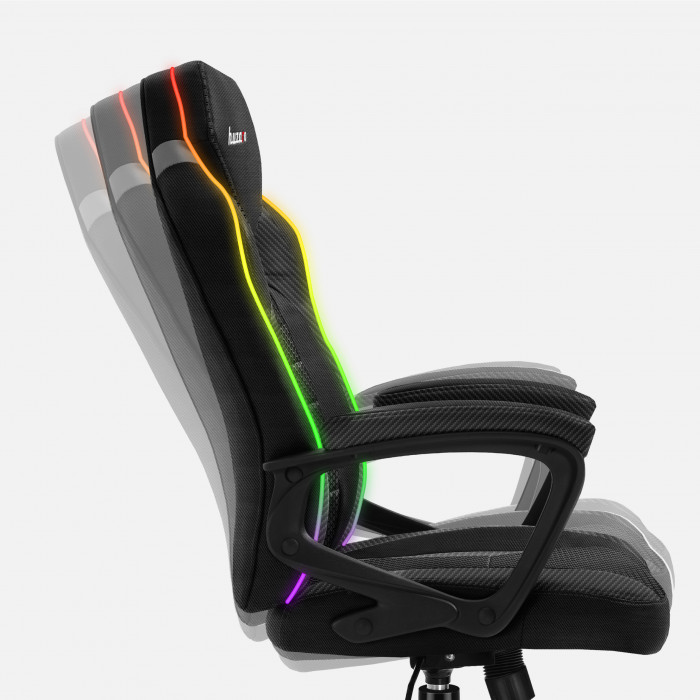 Côté gauche de la chaise Huzaro Force 2.5 Carbon RGB avec fonction de basculement