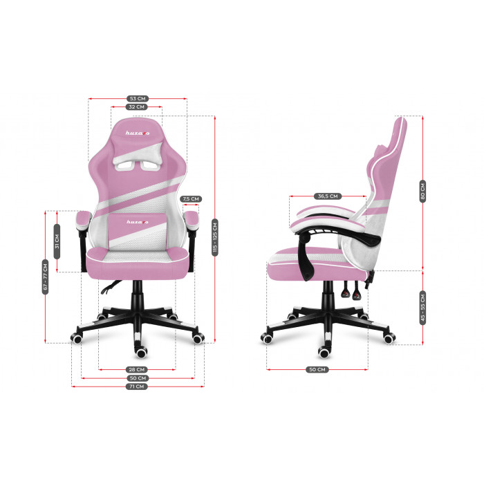 Dimensions de la chaise Huzaro Force 4.4 Pink Mesh