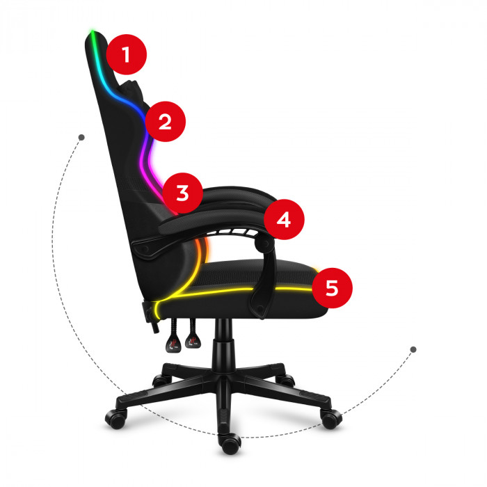 Chaise de jeu ergonomique Force 4.4 RGB Black