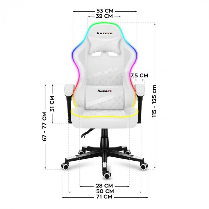 Dimensions de la chaise Huzaro Force 4.4 RGB White