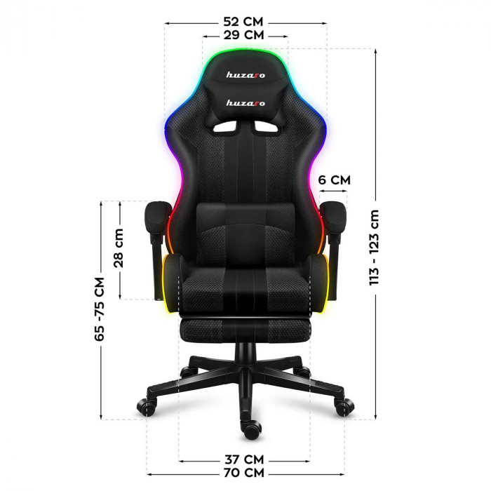 Dimensions de la chaise Huzaro Force 4.7 RGB Mesh