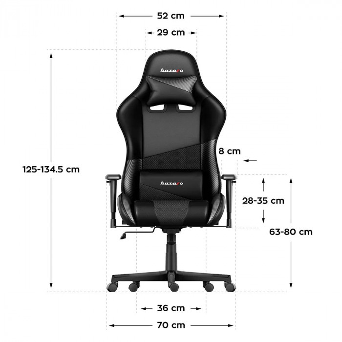 Dimensions de la chaise Huzaro Force 6.2 carbon