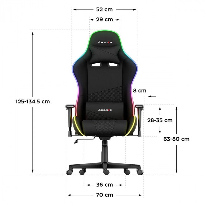 Dimensions de la chaise Huzaro Force 6.2 Mesh RGB