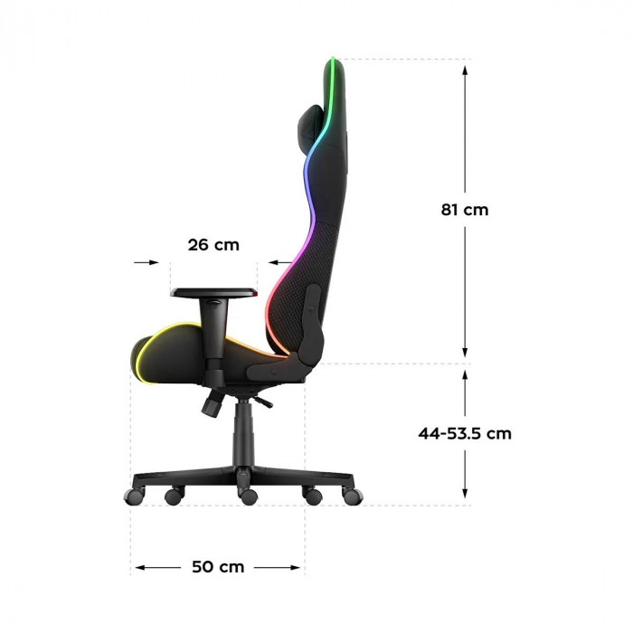 Dimensions de la chaise Huzaro Force 6.2 Mesh RGB