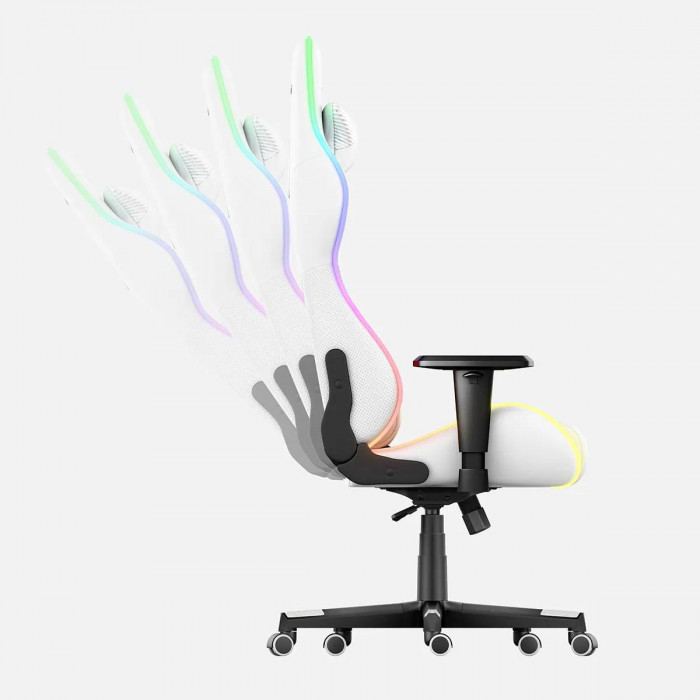 Dossier du fauteuil de jeu Force 6.2 White RGB LED réglable à 90 degrés