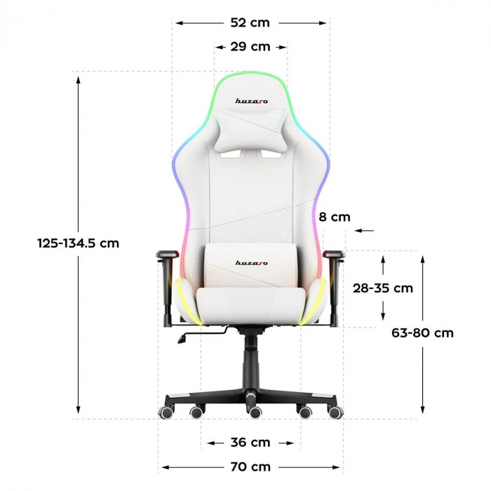 Dimensions de la chaise Huzaro Force 6.2 White RGB