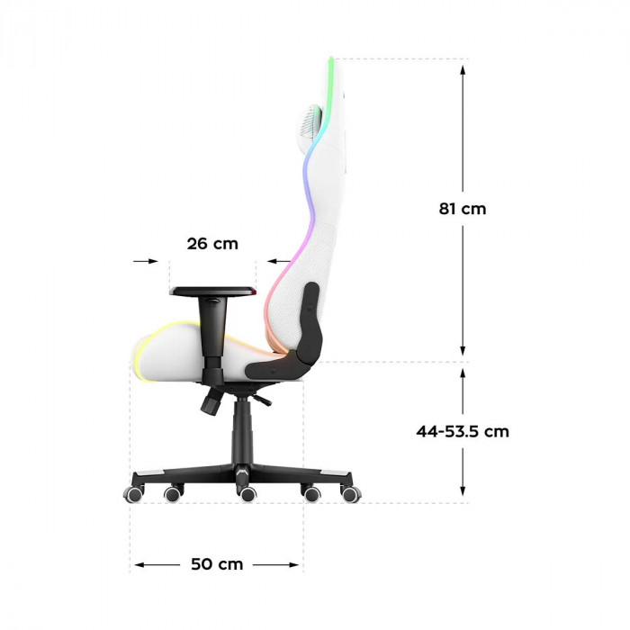 Dimensions de la chaise Huzaro Force 6.2 White RGB