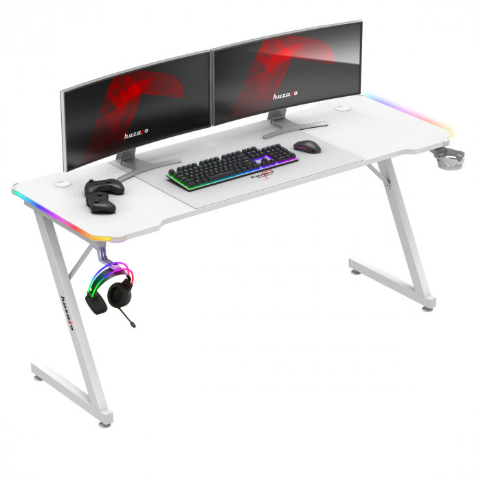 Bureau de jeu Huzaro Hero 4.8 RGB blanc