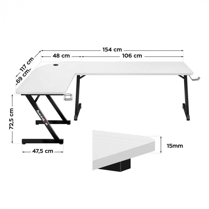 Dimensions de la Huzaro Hero 7.0 White