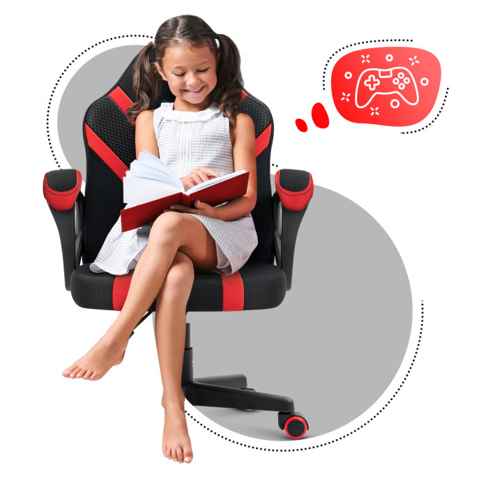 Façade de la chaise Ranger 1.0 Red Mesh avec une fille lisant un livre